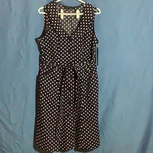 Mlle Gabrielle Dark Blue Dress with White Dots.